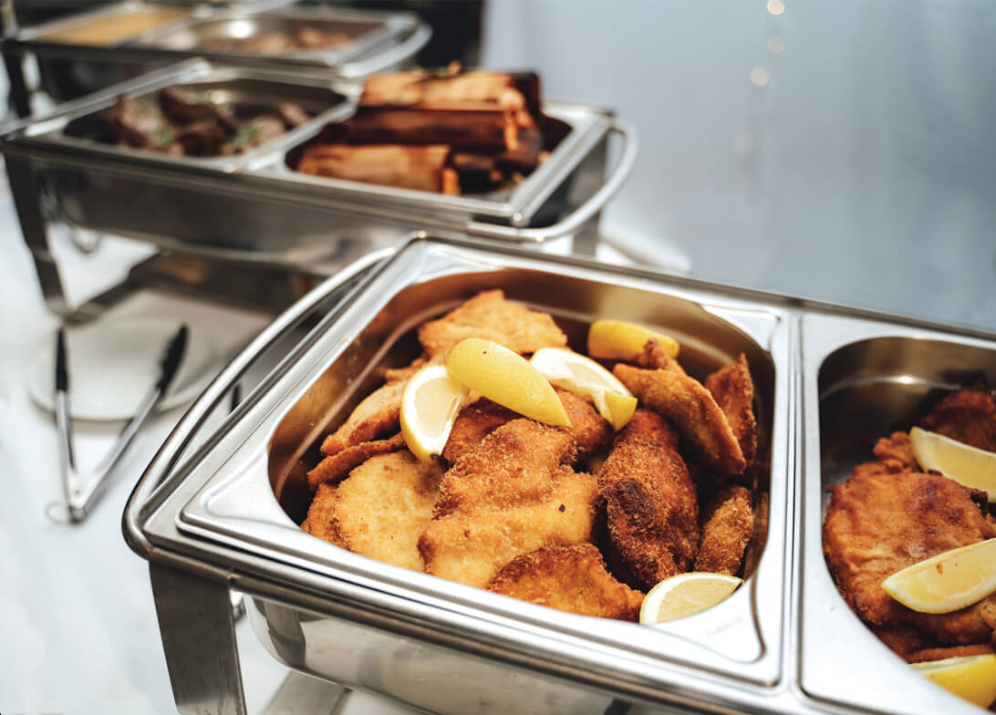 Metro Canteens Adelaide, canteen service providers image of three Bain Marie's full of delicious hot food.